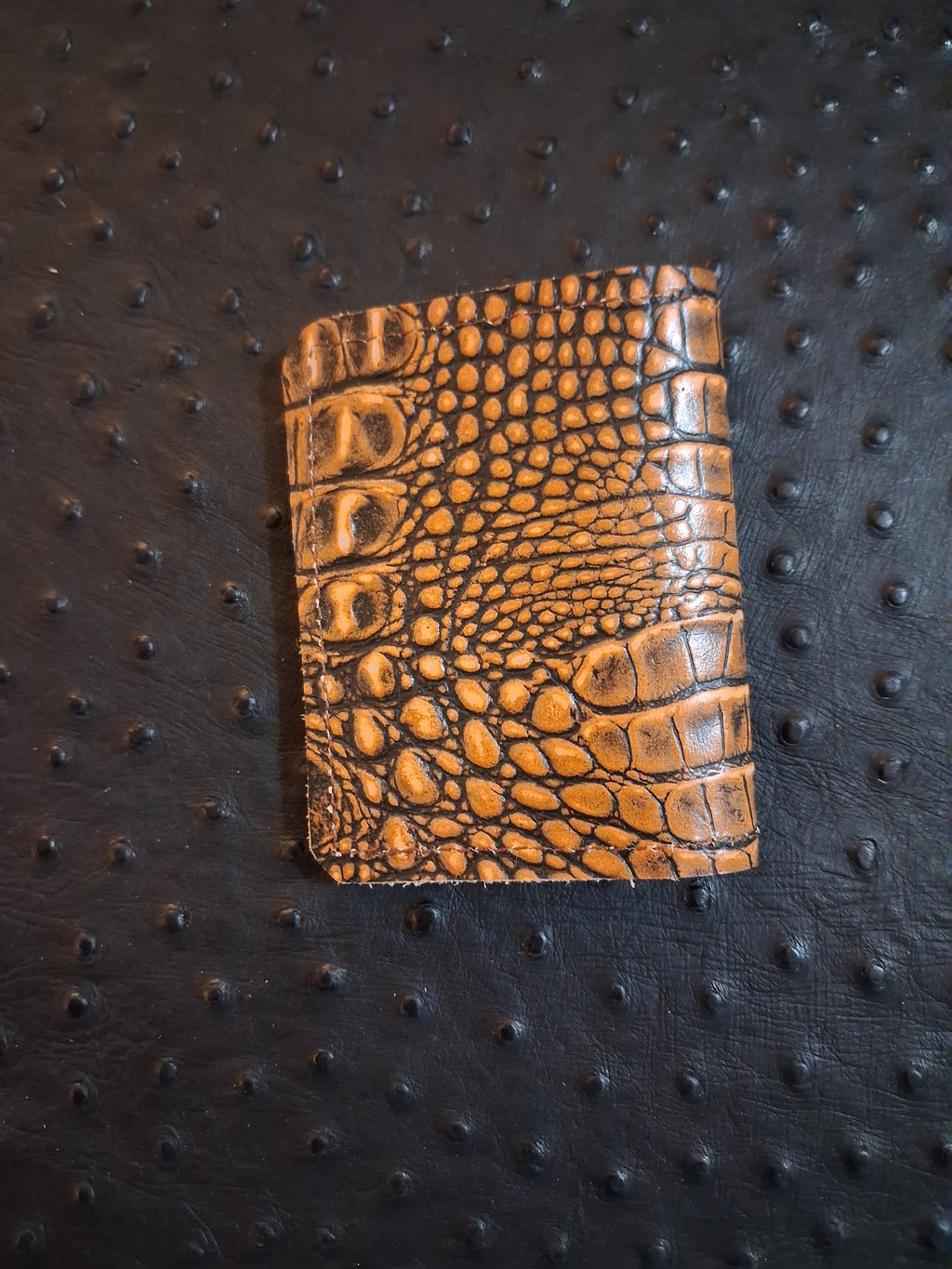 Orange and Black single-fold wallet