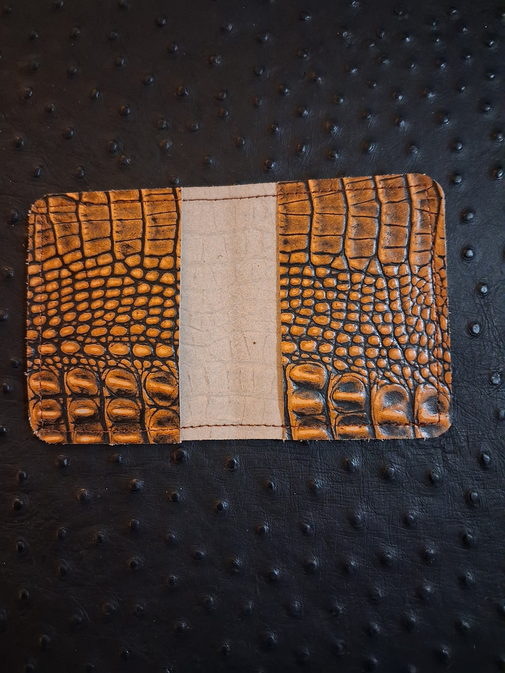 Orange and Black single-fold wallet