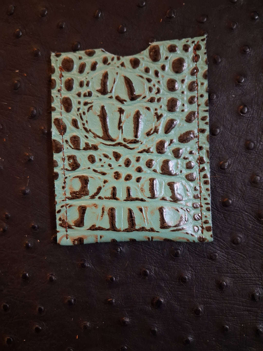Turquoise and Brown Cardholder
