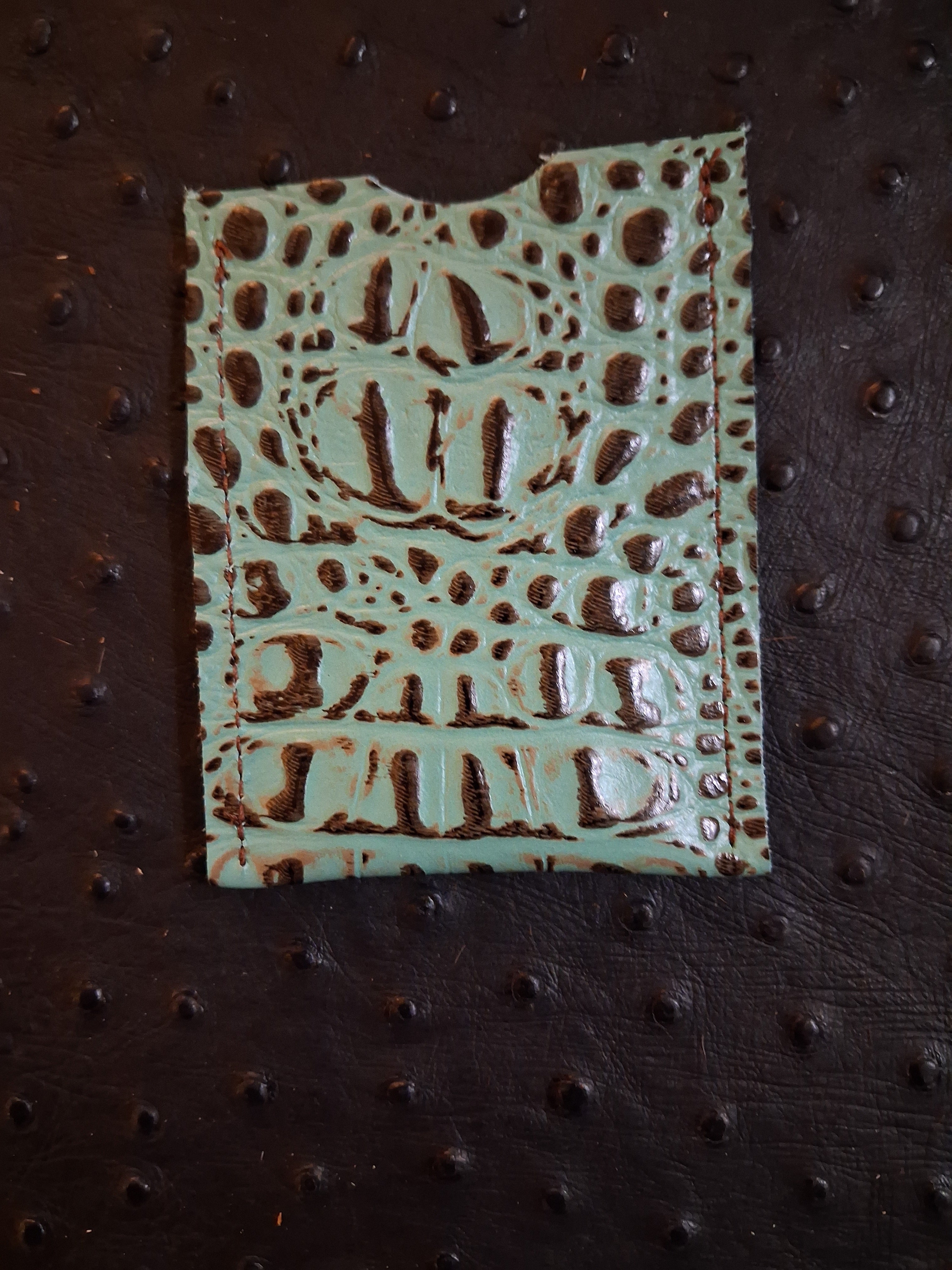 Turquoise and Brown Cardholder