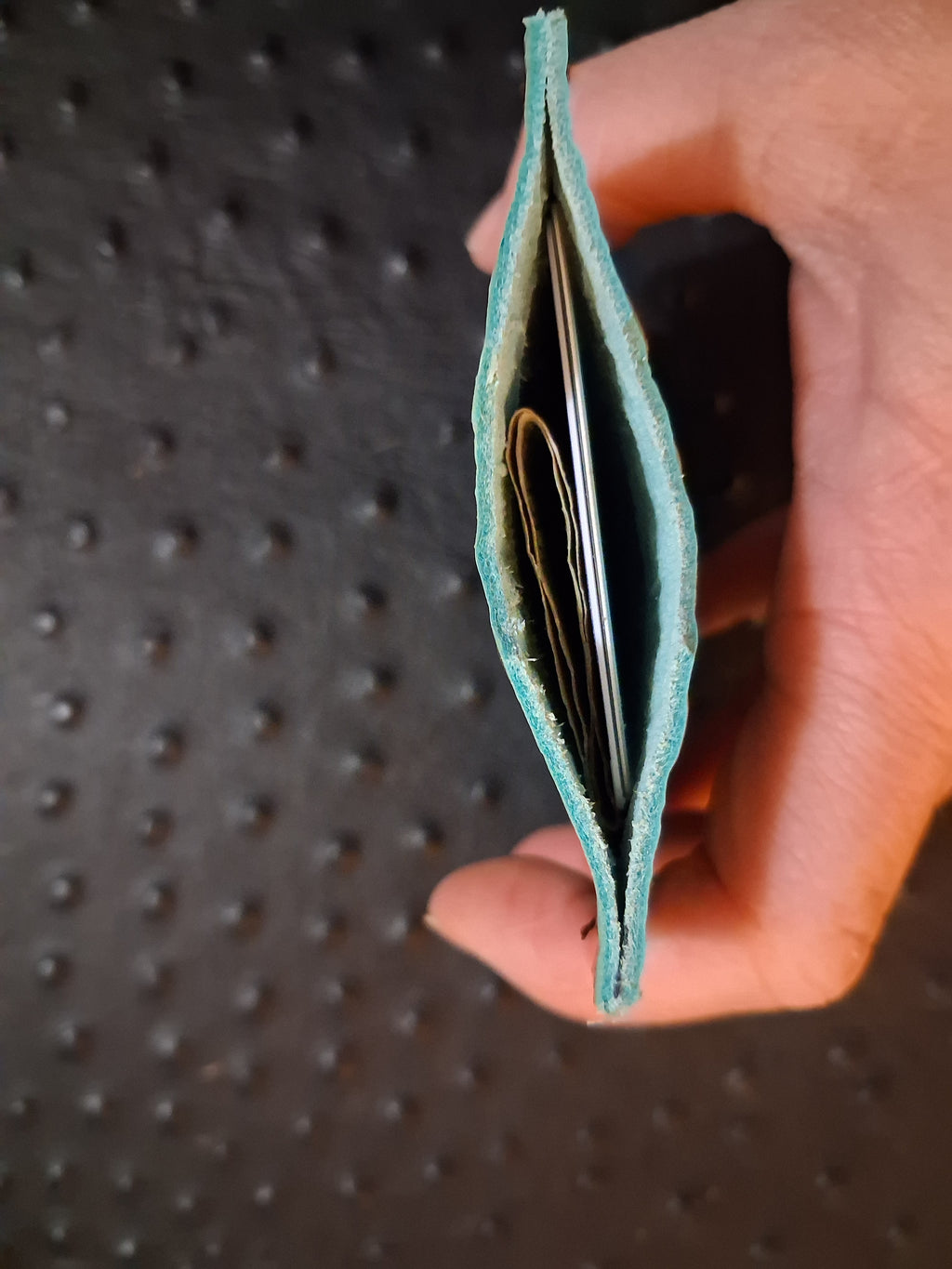Turquoise and Brown Cardholder