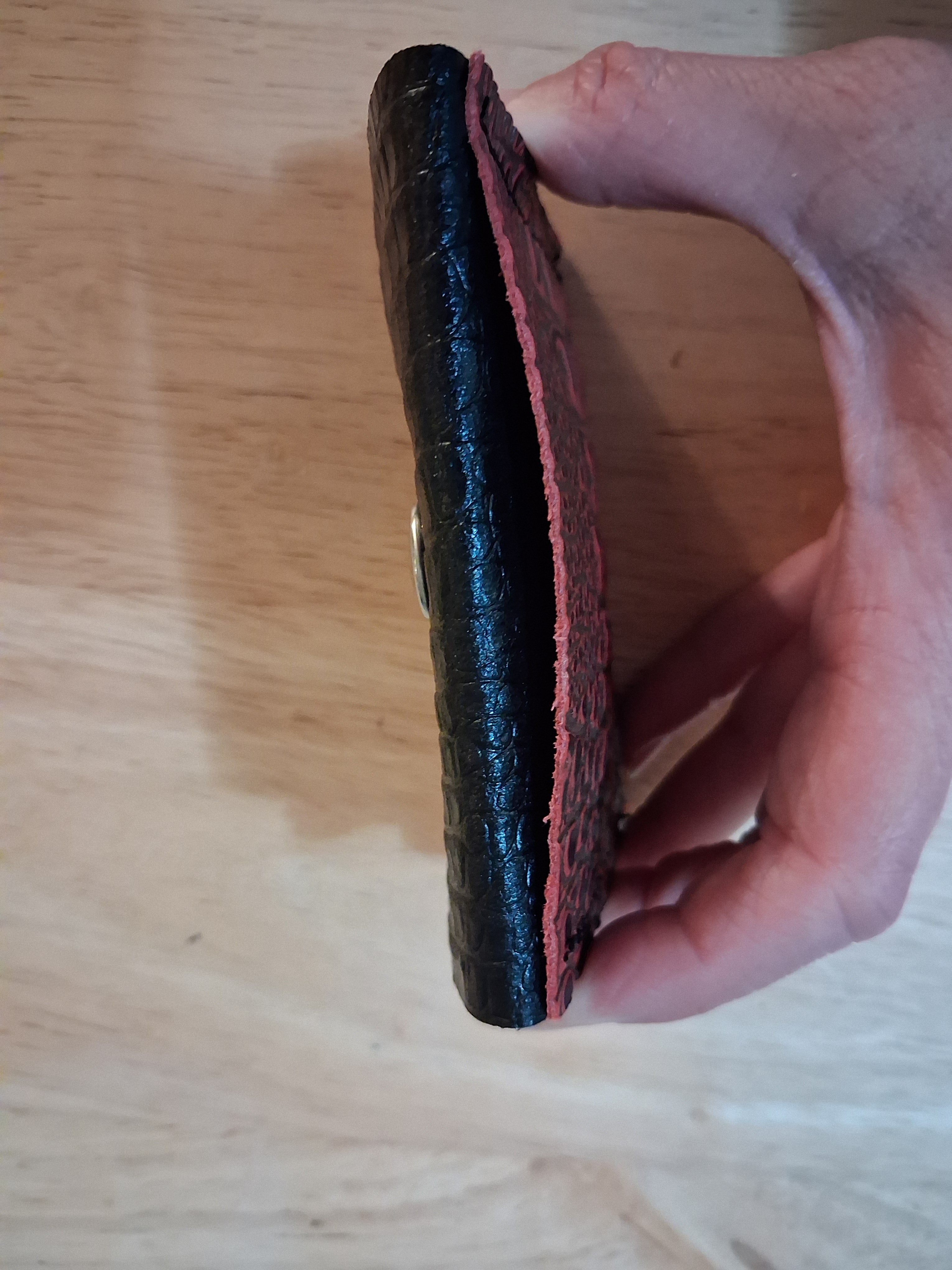 Black coin purse with pocket