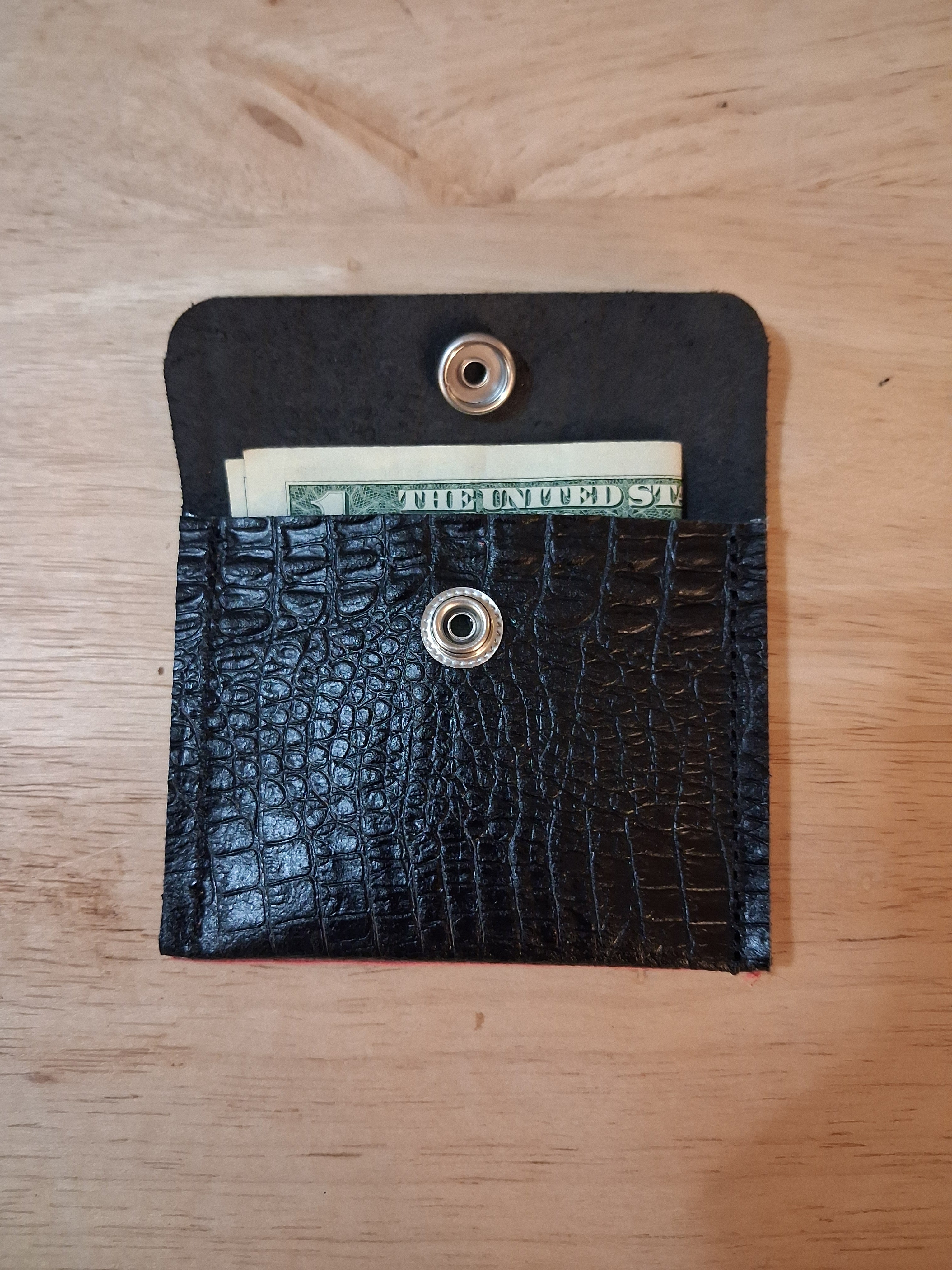 Black coin purse with pocket