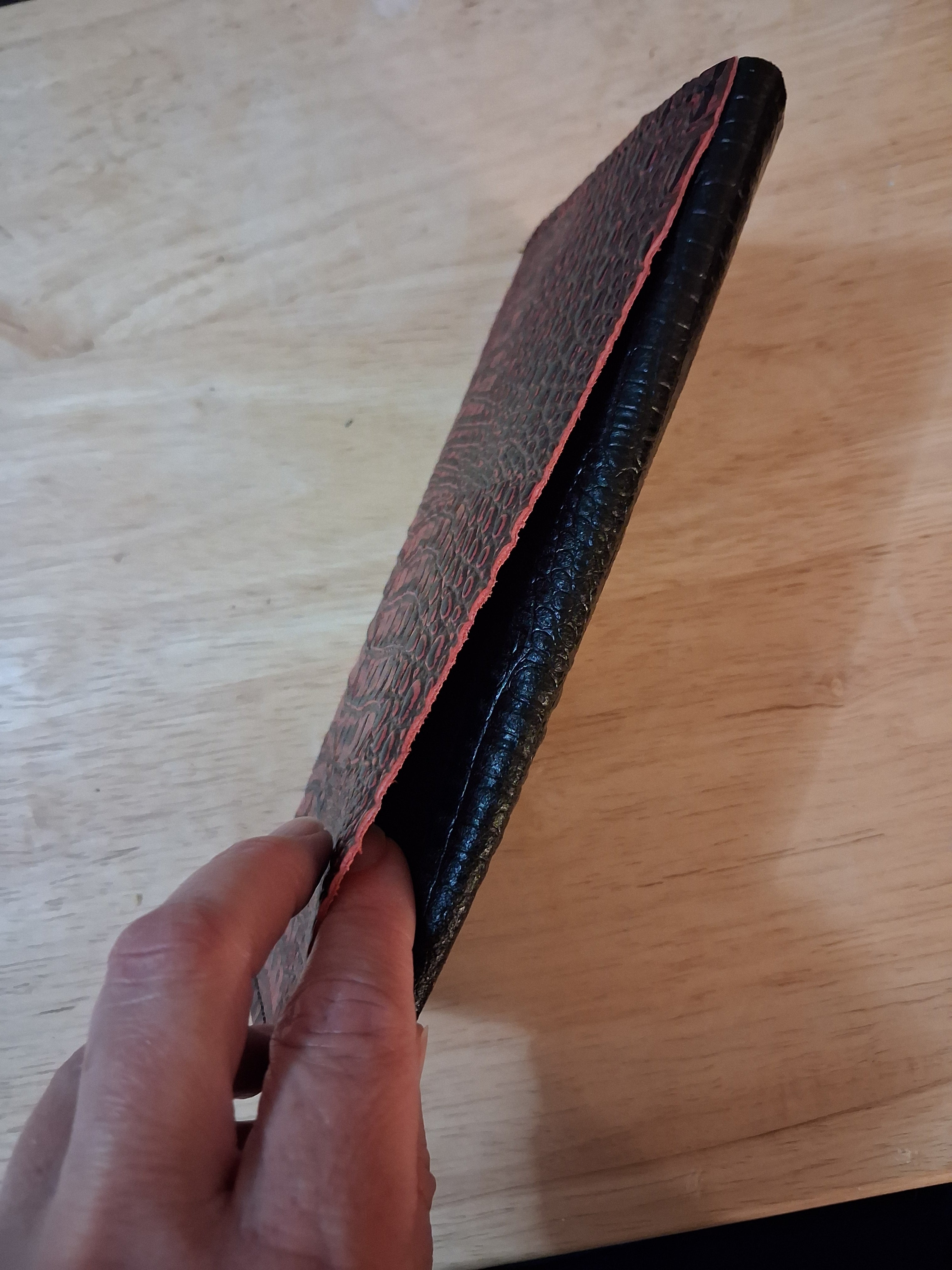 Black Envelope Wallet with Pocket