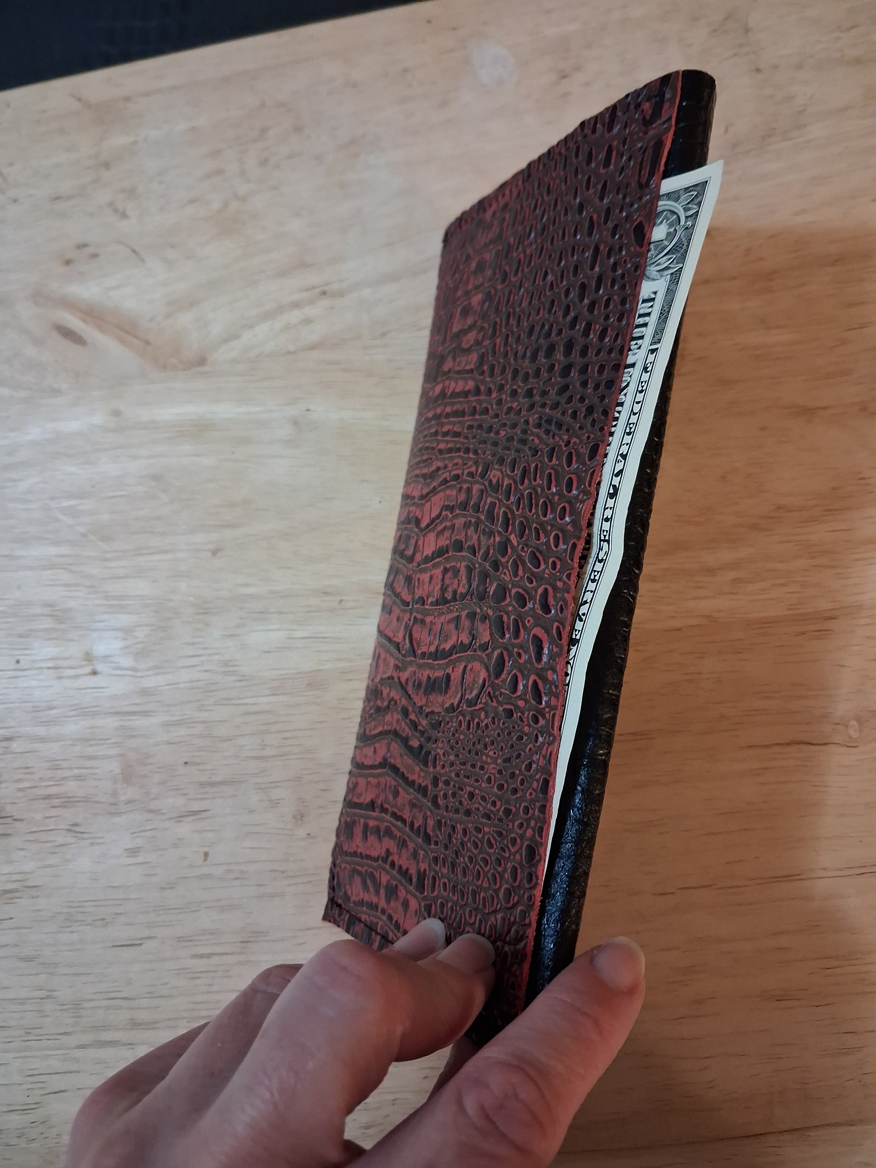 Black Envelope Wallet with Pocket