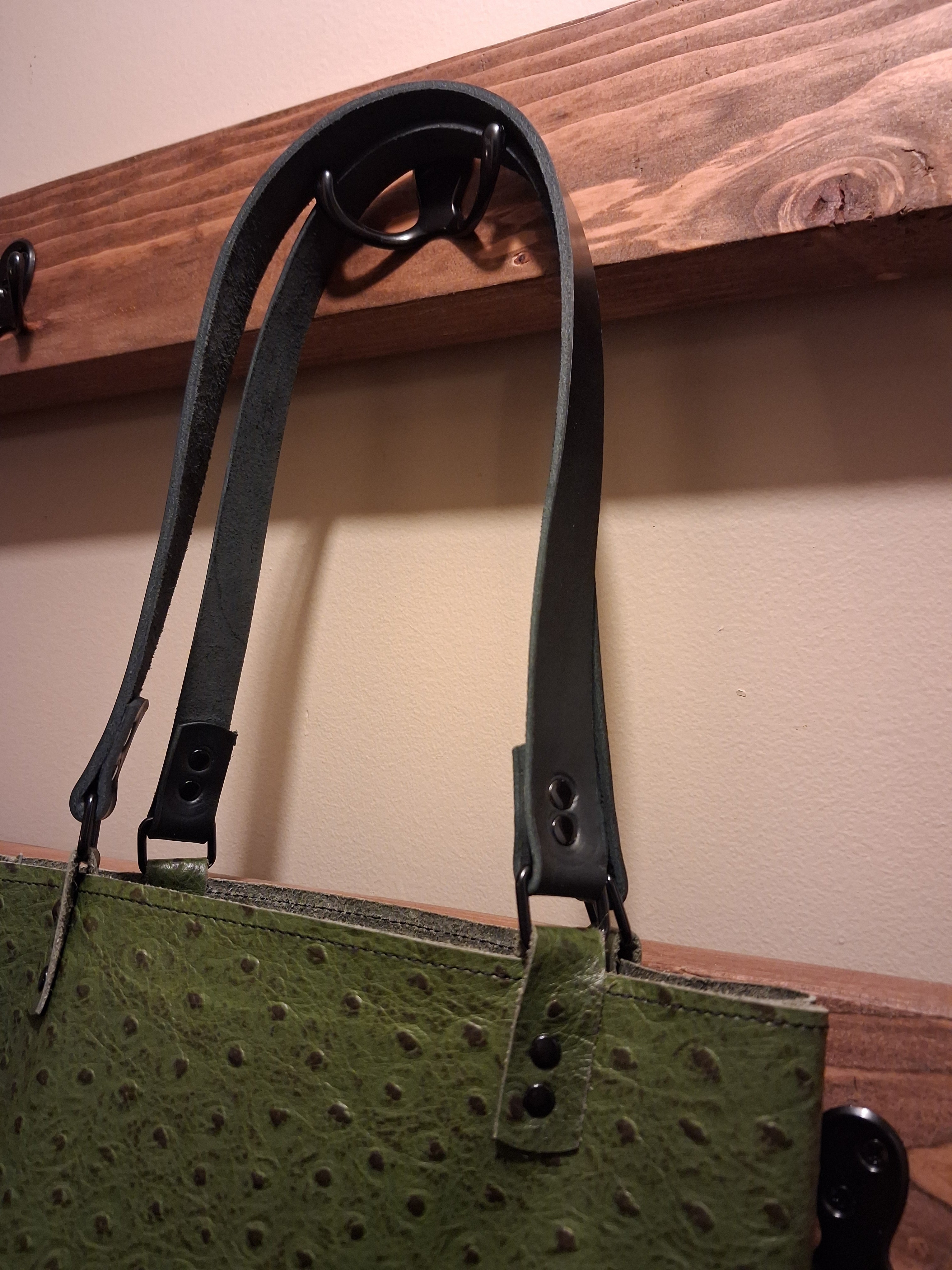 Green Ostrich Print Purse