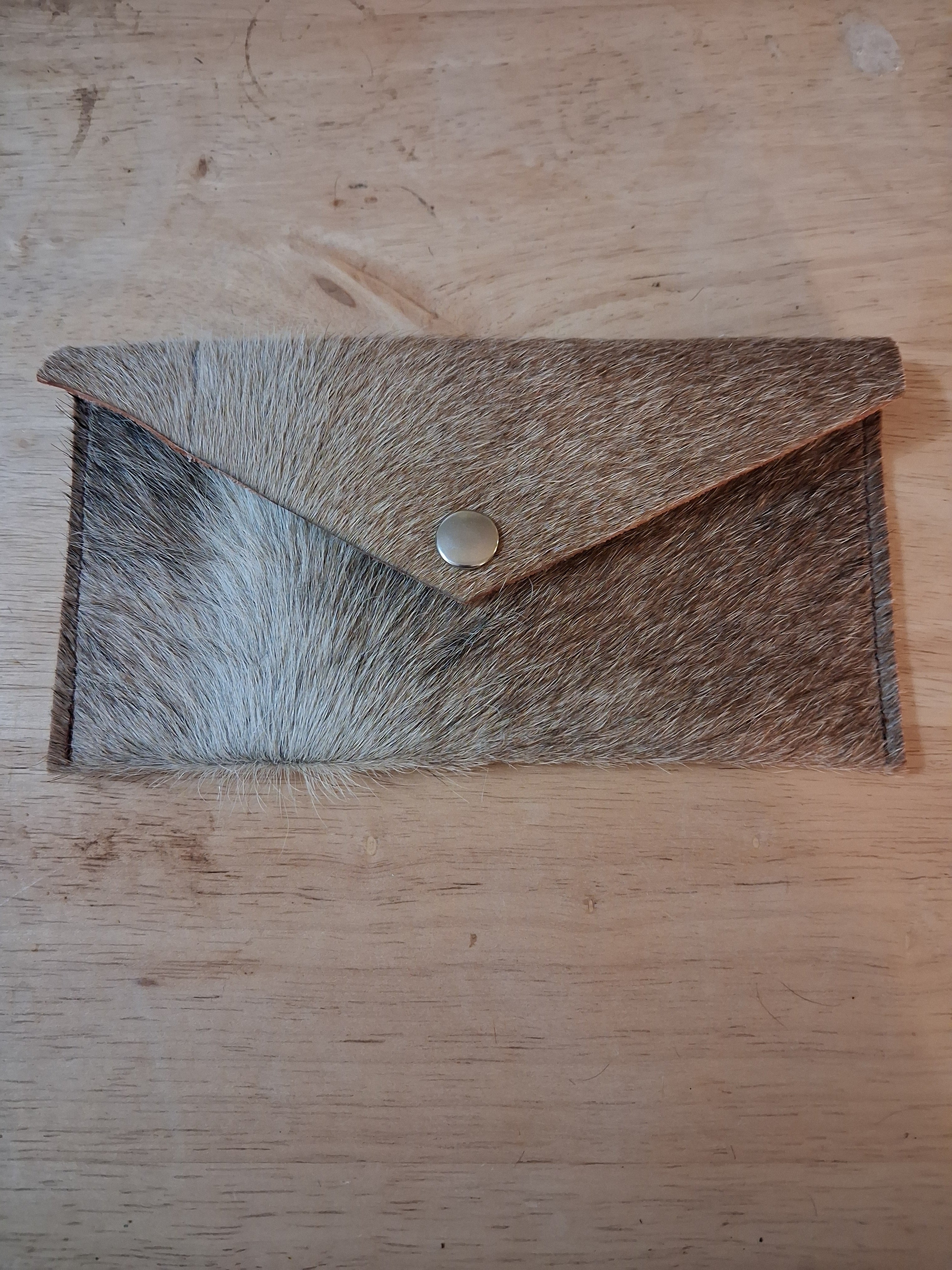Light Brown Hair-on Envelope Wallet