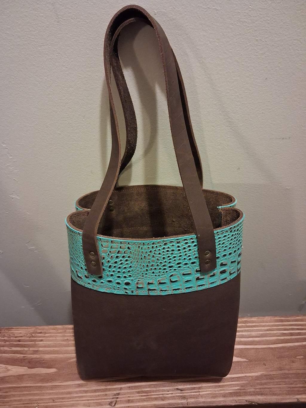 Brown with Turquoise Band Purse Set