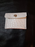 White Coin Purse with Pink and Black Pocket