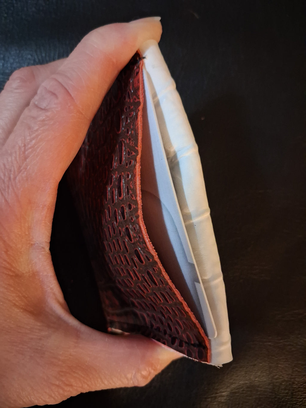 White Coin Purse with Pink and Black Pocket