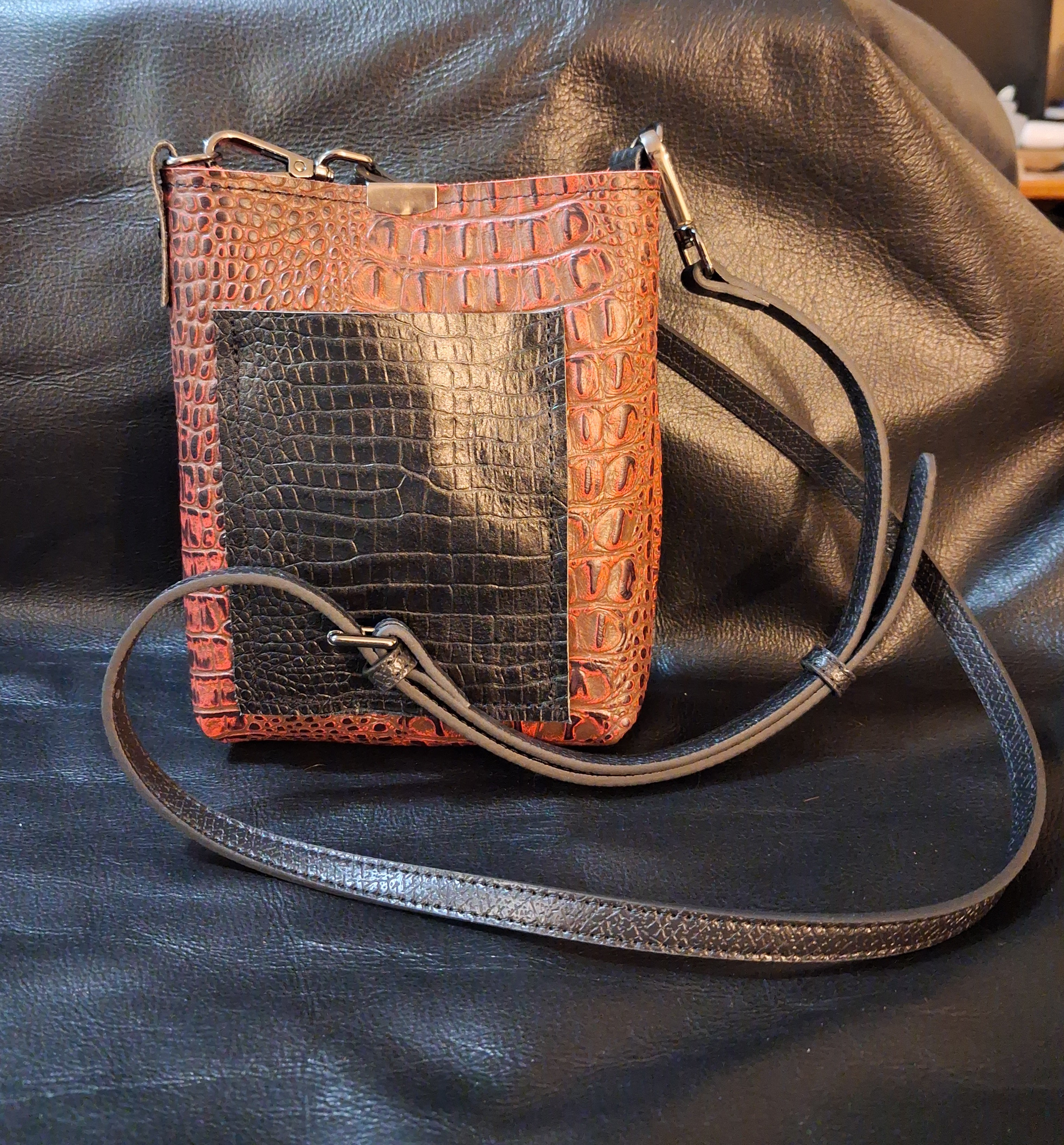 Pink and Black Mini Crossbody Purse