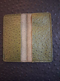 Green Ostrich Print Checkbook Cover
