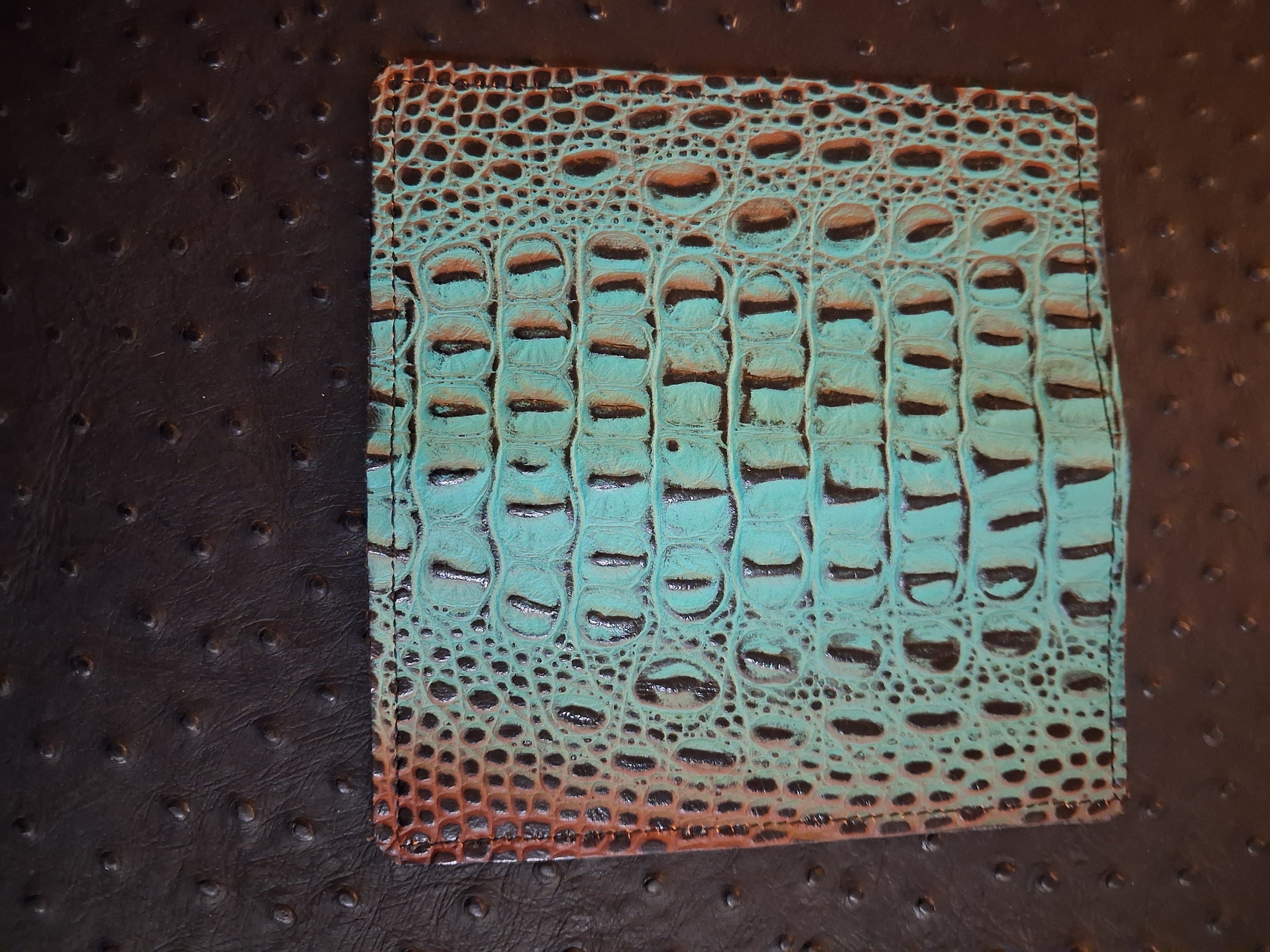 Turqouise and Brown Checkbook Cover
