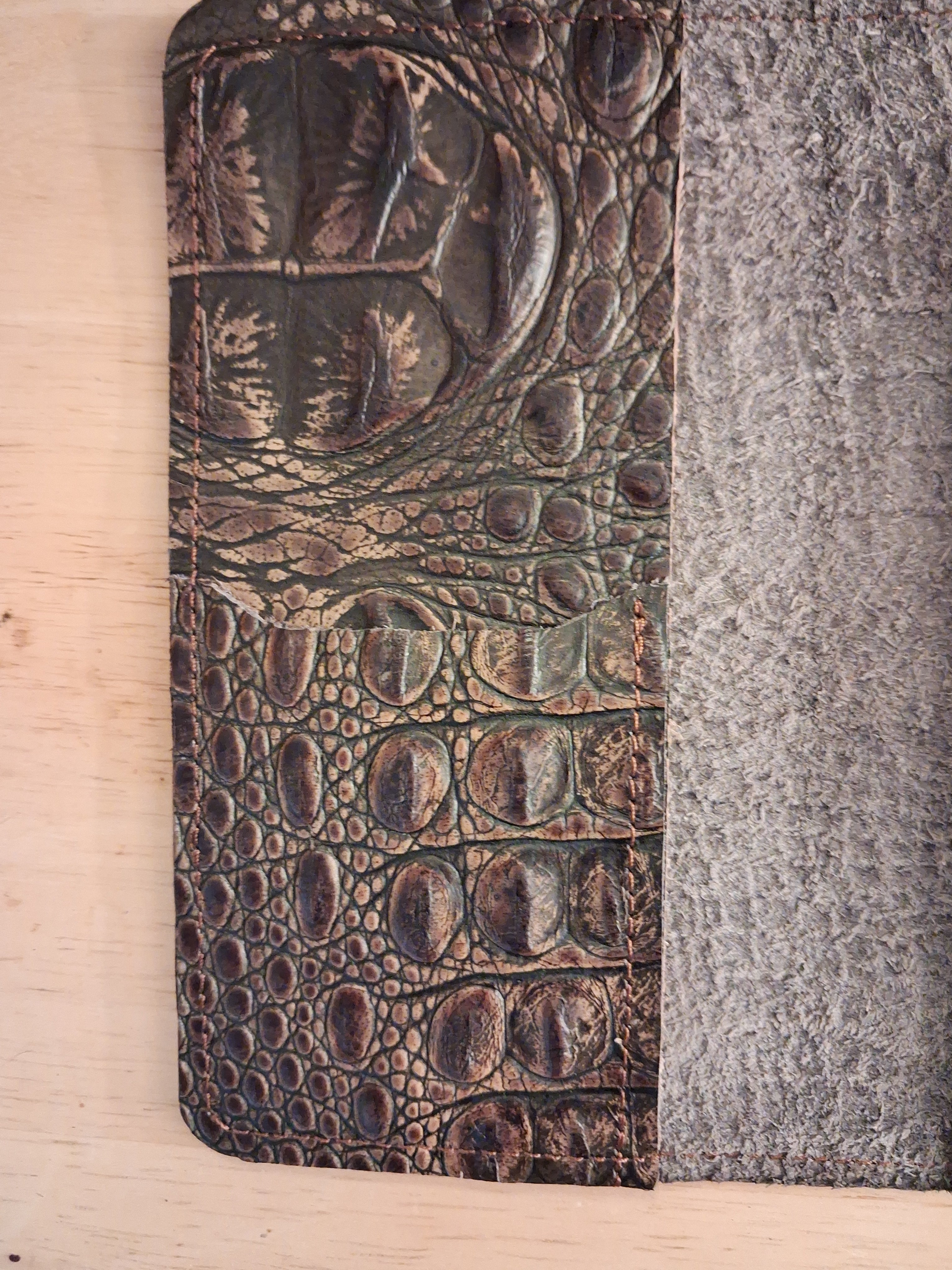 Men's Wallet - Dark Brown Alligator Print