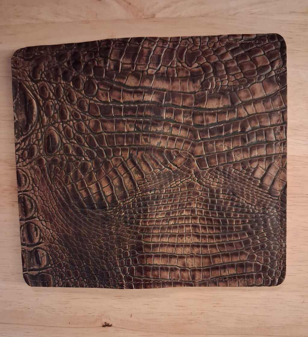 Men's Wallet - Dark Brown Alligator Print
