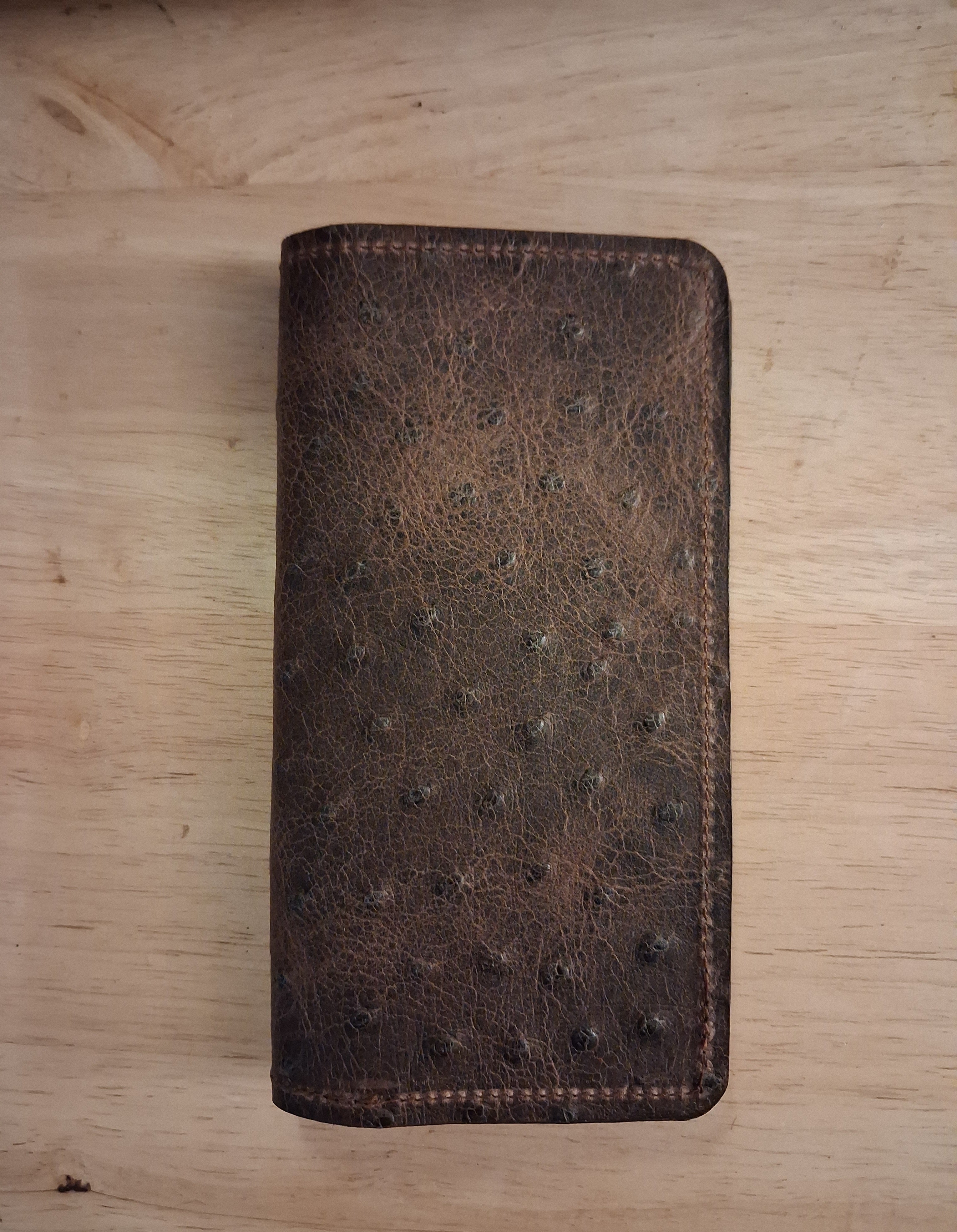 Men's Wallet - Dark Brown Ostrich Print