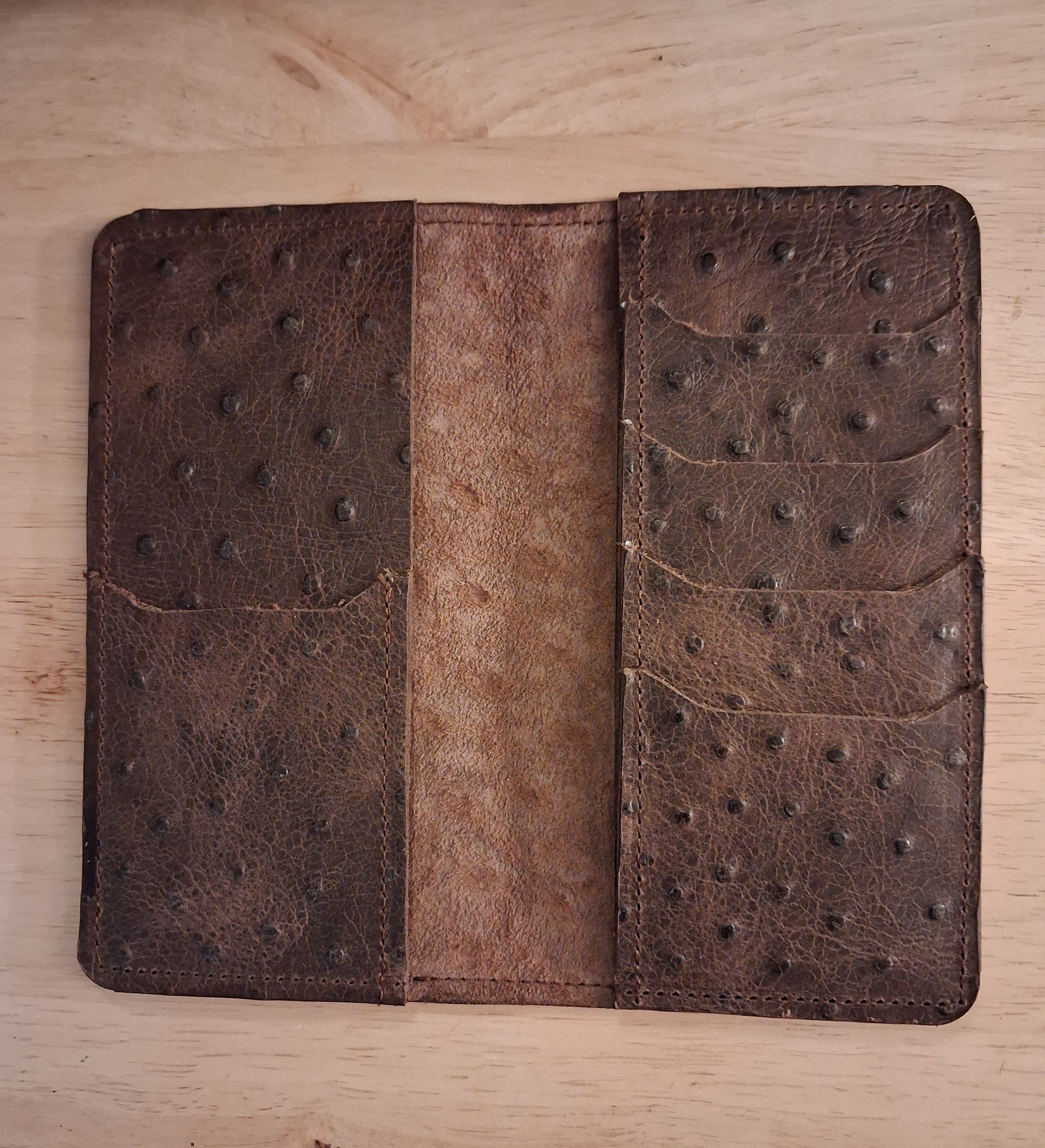 Men's Wallet - Dark Brown Ostrich Print