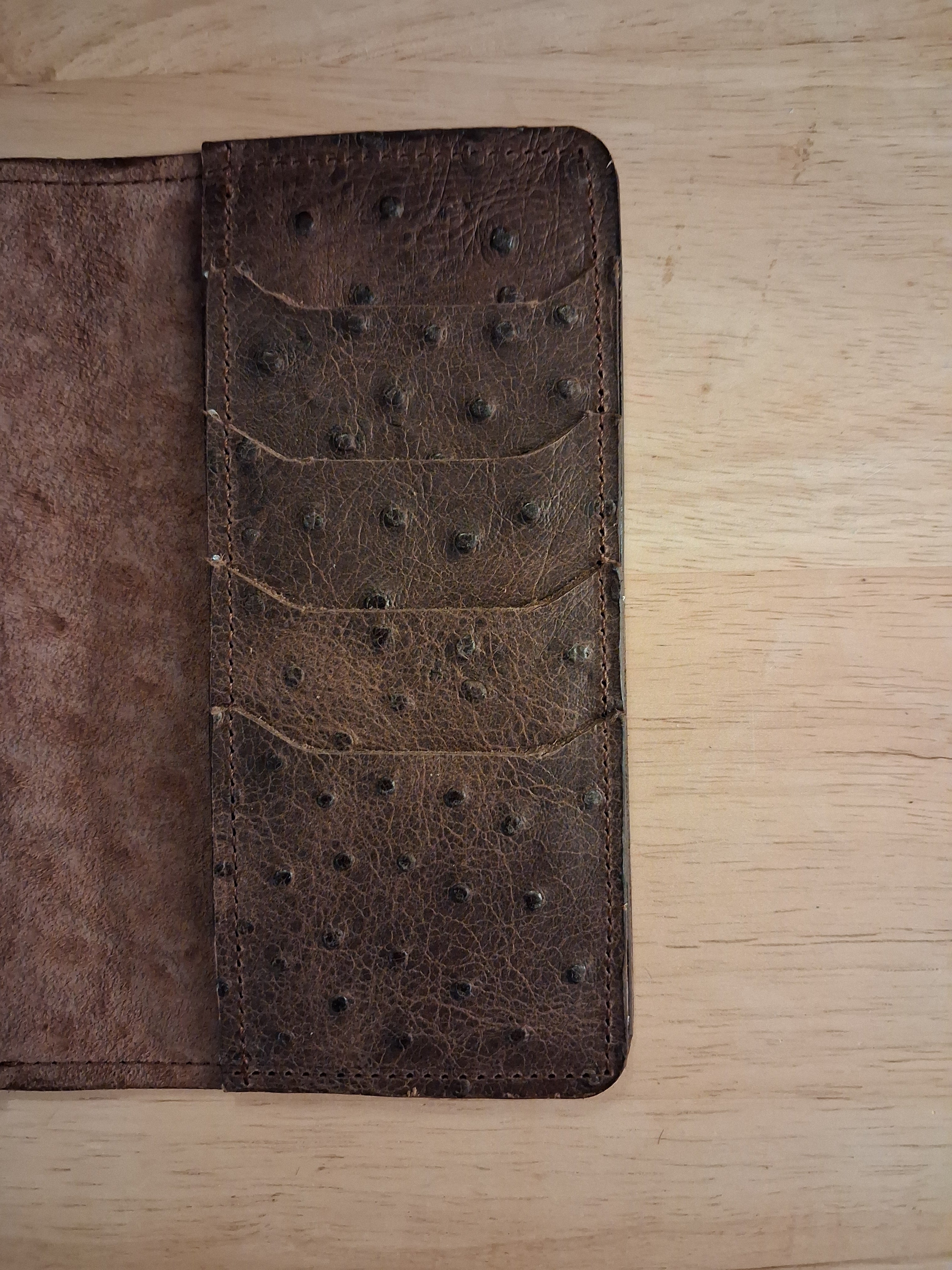 Men's Wallet - Dark Brown Ostrich Print