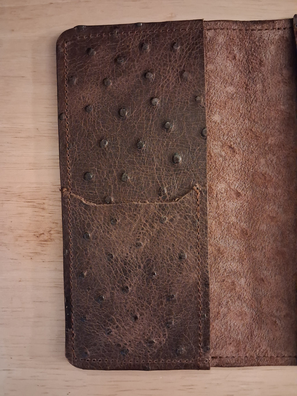 Men's Wallet - Dark Brown Ostrich Print