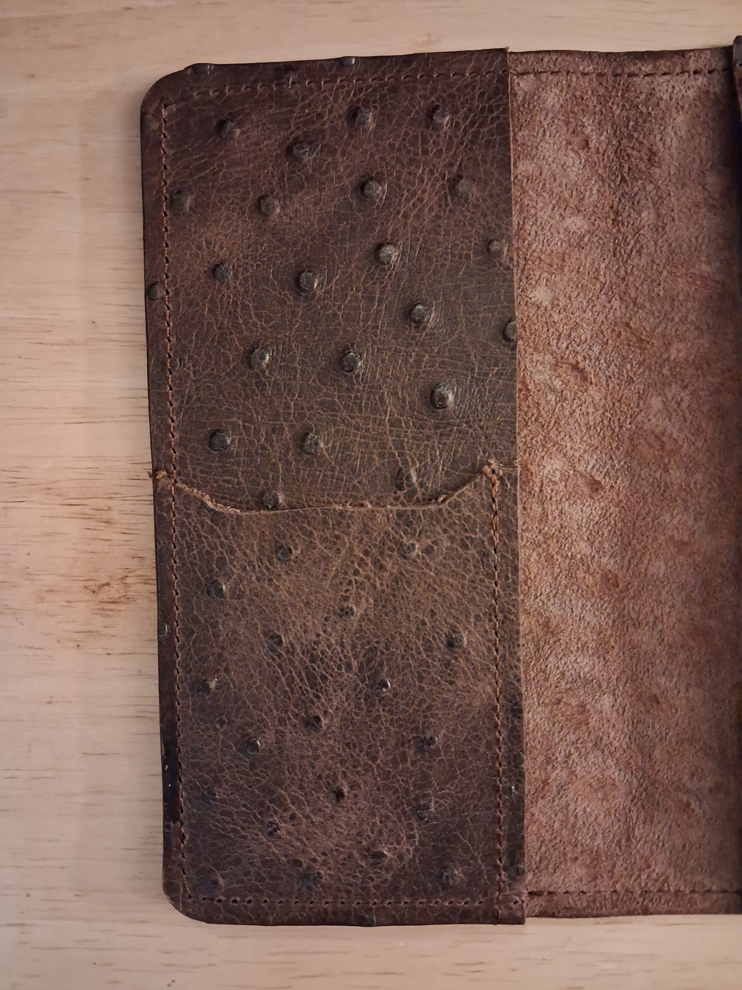 Men's Wallet - Dark Brown Ostrich Print