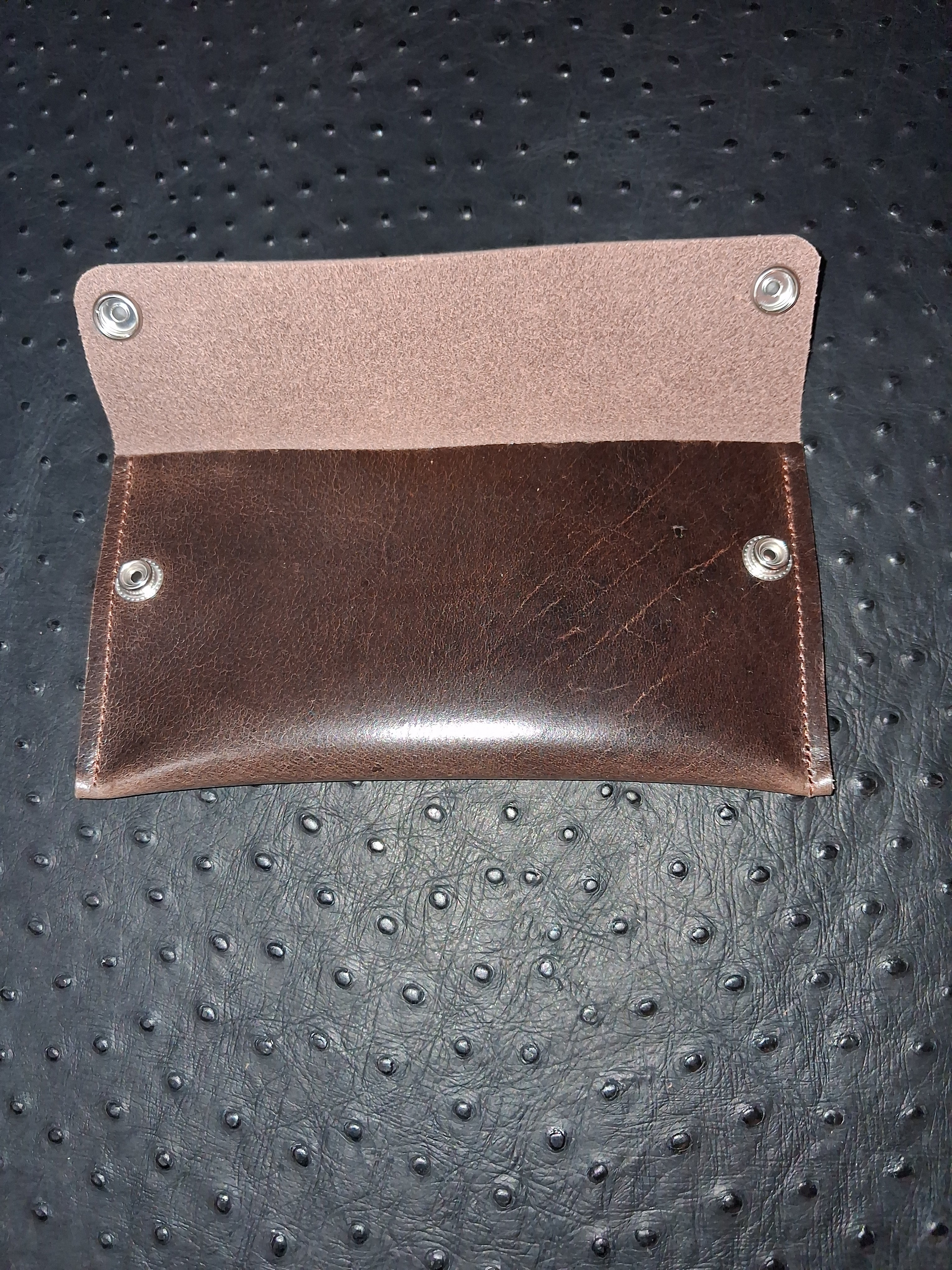 Cocoa Colored Double Snap Envelope Wallet
