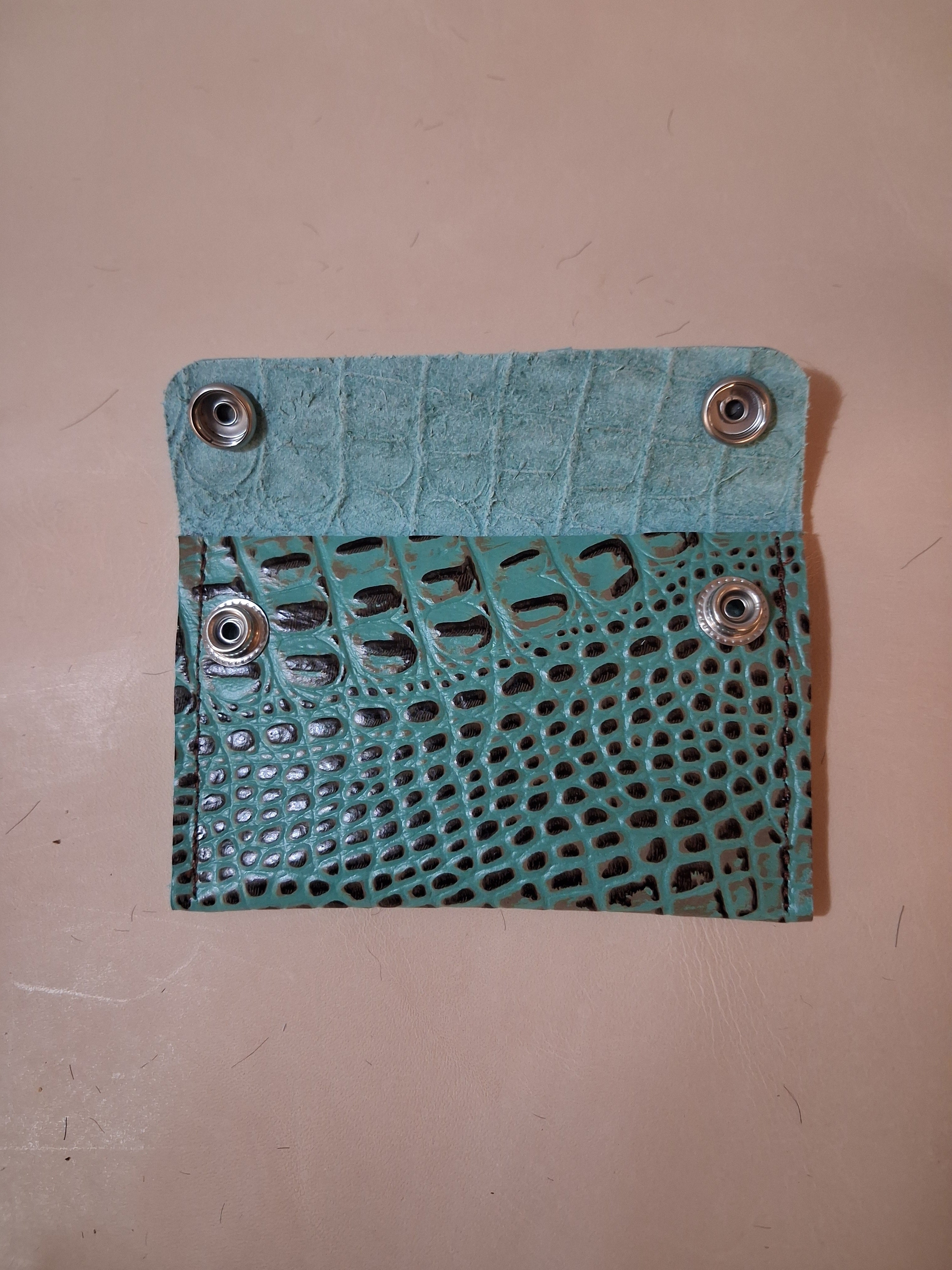 Turquoise & Brown Extra Large Coin Purse