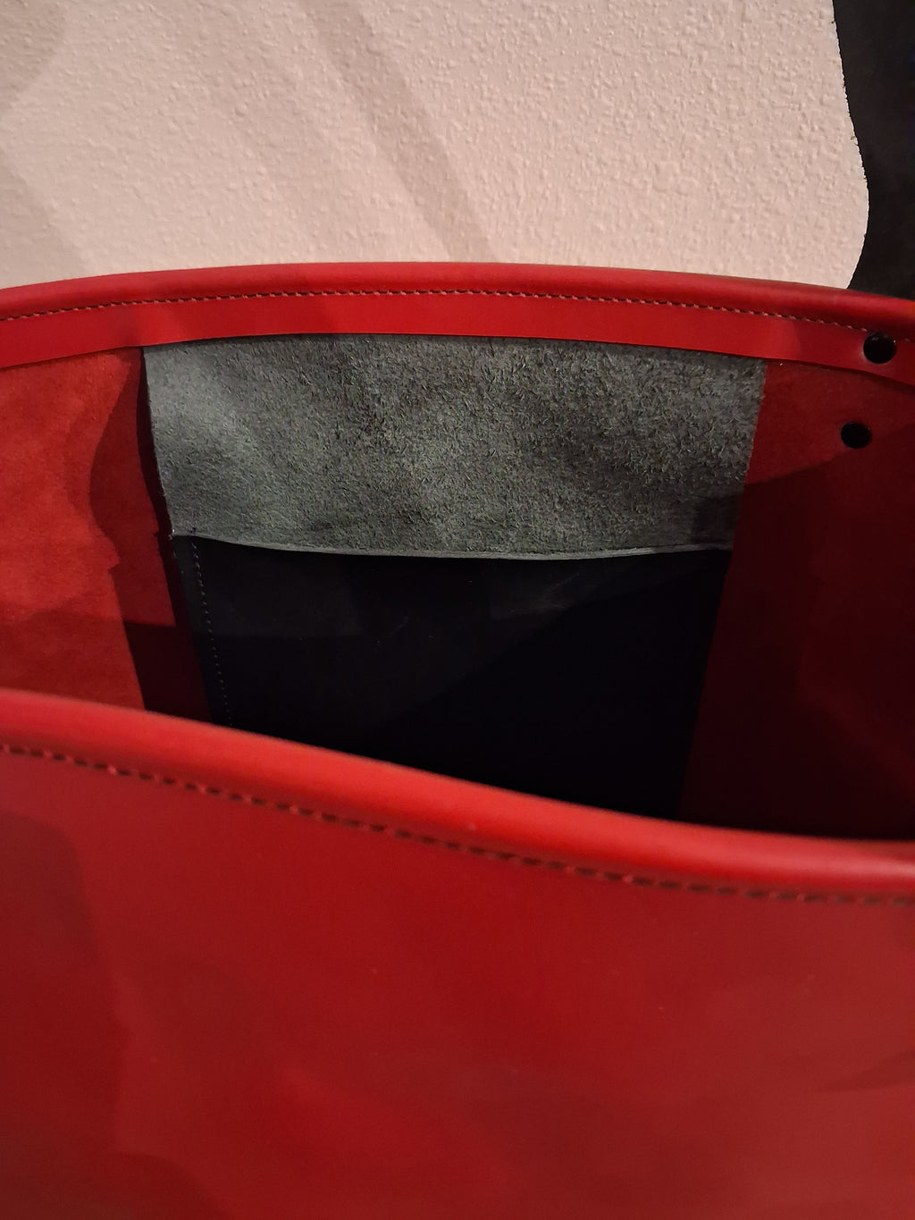 Red with black bag